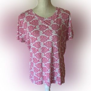 Vineyard Vines Fishy Tee Top, size Large